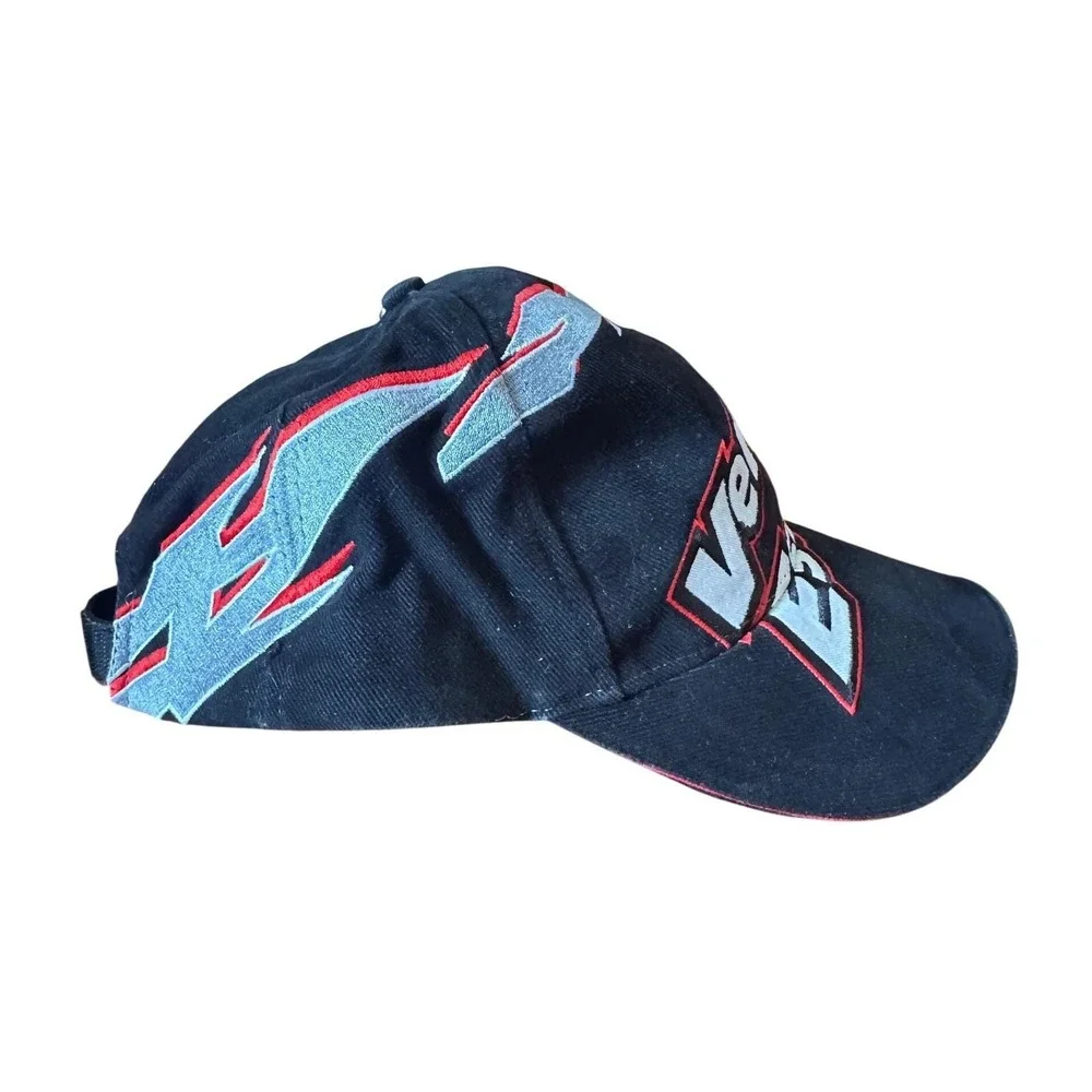 Pure Polaris Vertical‎ Escape Hat Black Red Silver Embroidered Snowmobile Cap